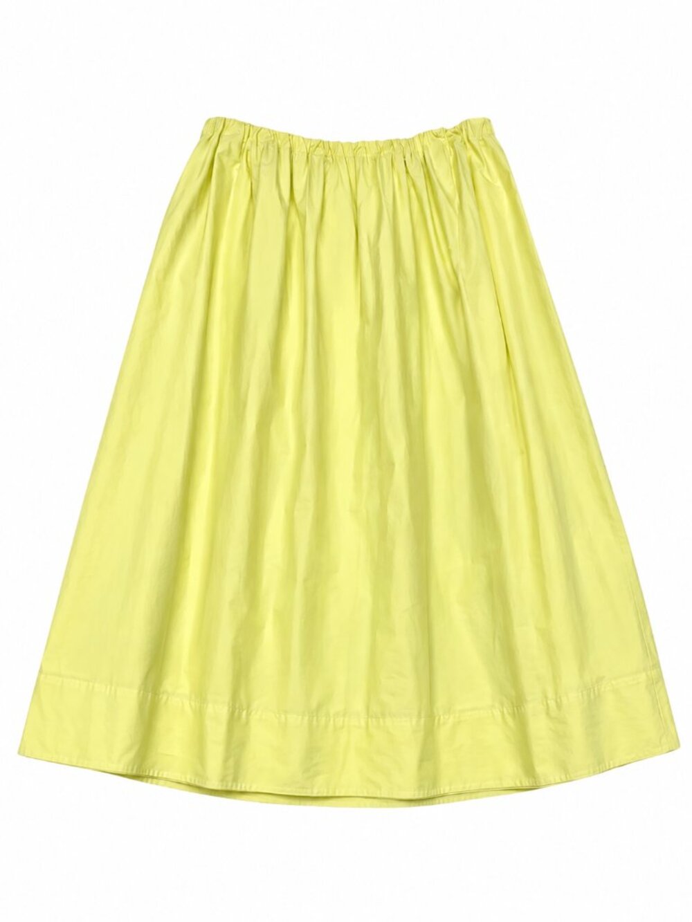 NWT J.Crew Pull-On Midi Skirt in Cotton Poplin Lime Nectar Green - Size M